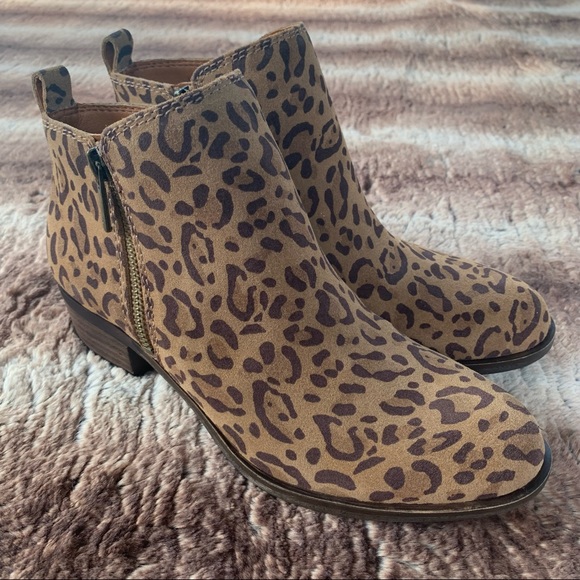 Lucky Brand Basel Bootie Leopard Javan Suede - Picture 2 of 11